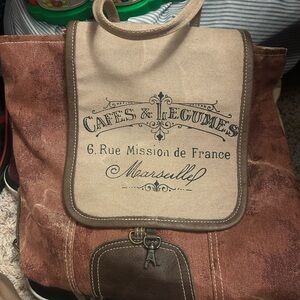 Vintage-Inspired Brown Canvas Backpack